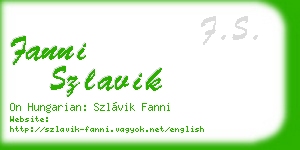 fanni szlavik business card